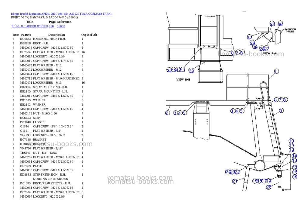Komatsu afe47-an 730e s/n a30127 fola coal Parts catalog cover Page 5
