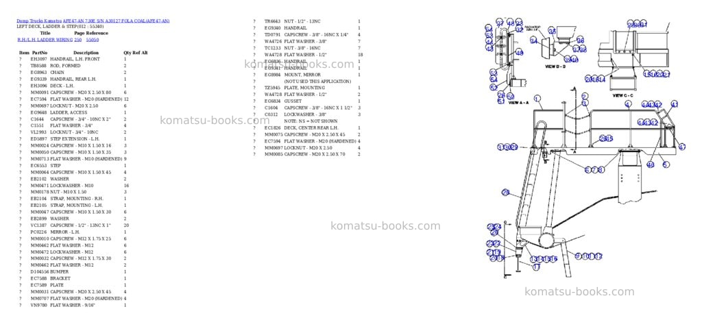 Komatsu afe47-an 730e s/n a30127 fola coal Parts catalog cover Page 6