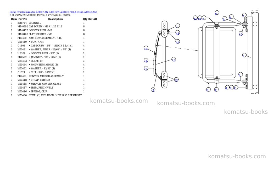 Komatsu afe47-an 730e s/n a30127 fola coal Parts catalog cover Page 7