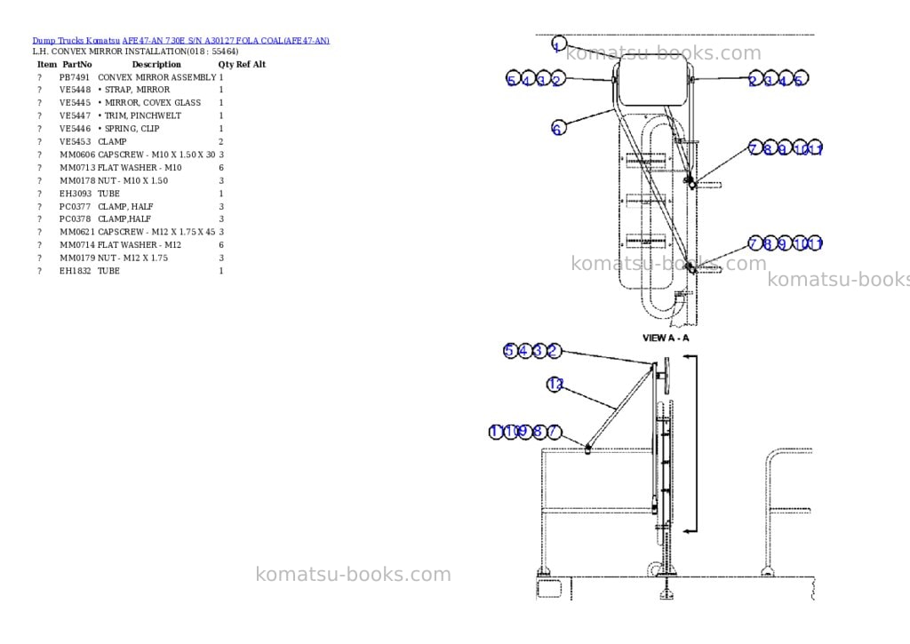 Komatsu afe47-an 730e s/n a30127 fola coal Parts catalog cover Page 8
