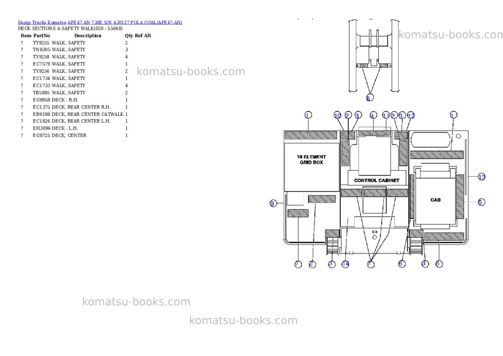 Komatsu afe47-an 730e s/n a30127 fola coal Parts catalog cover Page 9