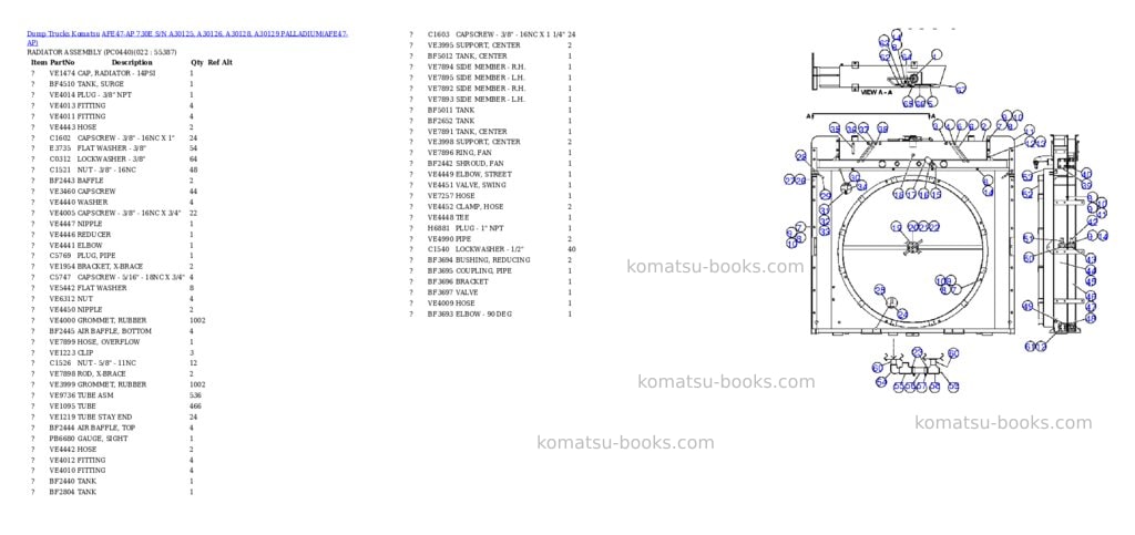 Komatsu afe47-ap 730e s/n a30125, a30126, a30128, a30129 palladium Parts catalog cover Page 10 Komatsu afe47-ap 730e s/n a30125, a30126, a30128, a30129 palladium Parts catalog cover Page 10