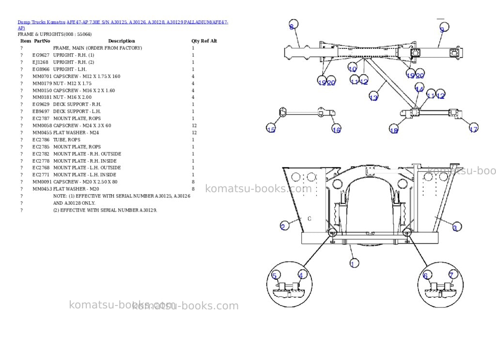 Komatsu afe47-ap 730e s/n a30125, a30126, a30128, a30129 palladium Parts catalog cover Page 4 Komatsu afe47-ap 730e s/n a30125, a30126, a30128, a30129 palladium Parts catalog cover Page 4