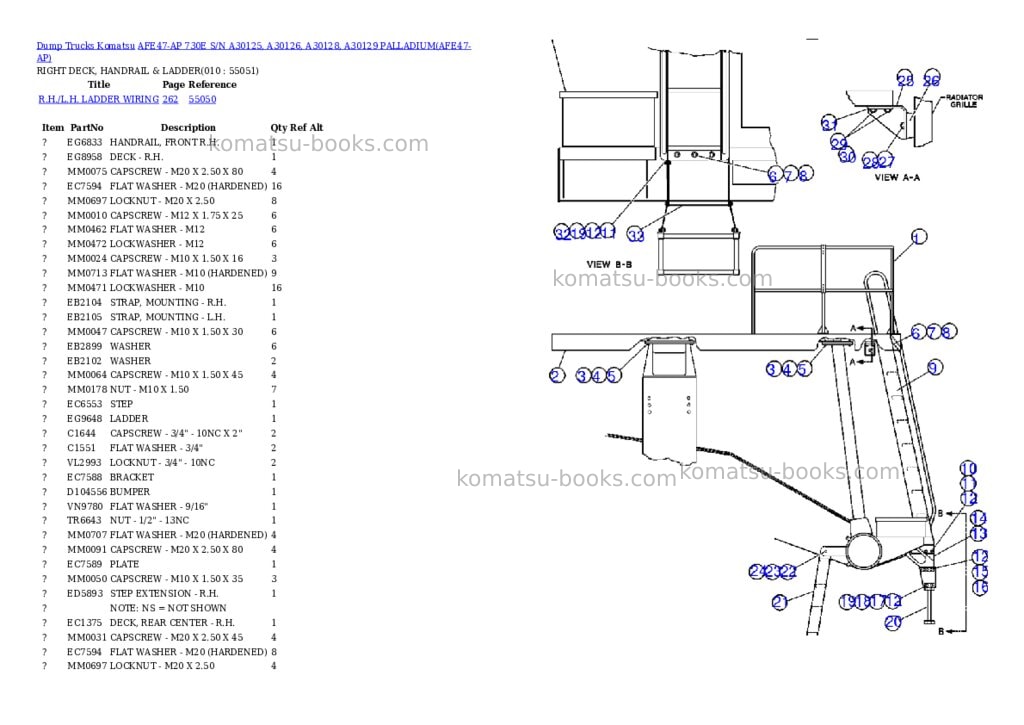 Komatsu afe47-ap 730e s/n a30125, a30126, a30128, a30129 palladium Parts catalog cover Page 5 Komatsu afe47-ap 730e s/n a30125, a30126, a30128, a30129 palladium Parts catalog cover Page 5