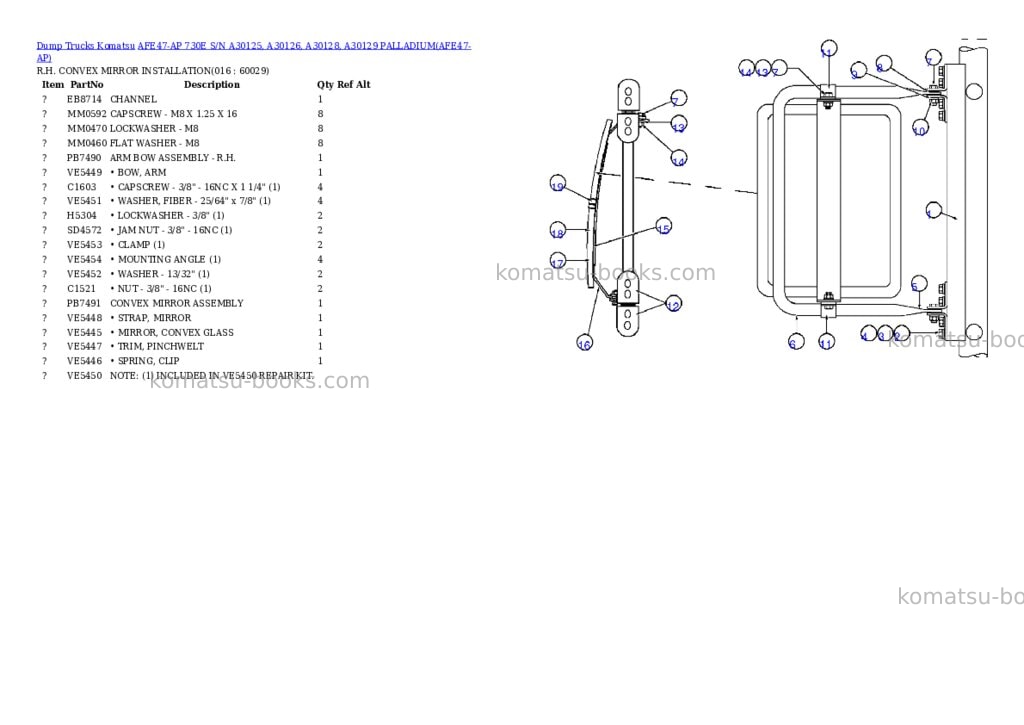 Komatsu afe47-ap 730e s/n a30125, a30126, a30128, a30129 palladium Parts catalog cover Page 7 Komatsu afe47-ap 730e s/n a30125, a30126, a30128, a30129 palladium Parts catalog cover Page 7