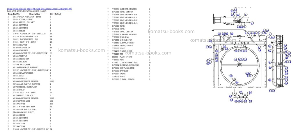 Komatsu afe47-ar 730e s/n a30133-a30137 atb Parts catalog cover Page 10