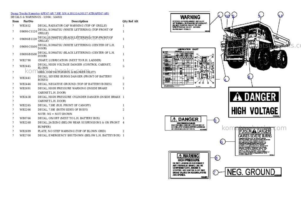 Komatsu afe47-ar 730e s/n a30133-a30137 atb Parts catalog cover Page 2