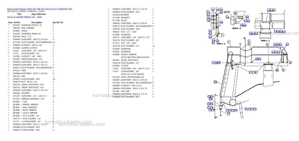 Komatsu afe47-ar 730e s/n a30133-a30137 atb Parts catalog cover Page 6