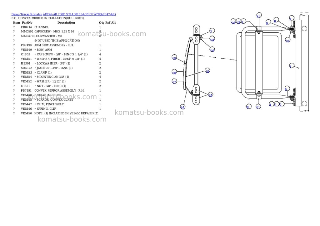 Komatsu afe47-ar 730e s/n a30133-a30137 atb Parts catalog cover Page 7