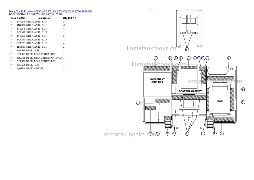 Komatsu afe47-ar 730e s/n a30133-a30137 atb Parts catalog cover Page 8