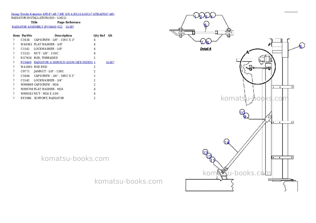 Komatsu afe47-ar 730e s/n a30133-a30137 atb Parts catalog cover Page 9