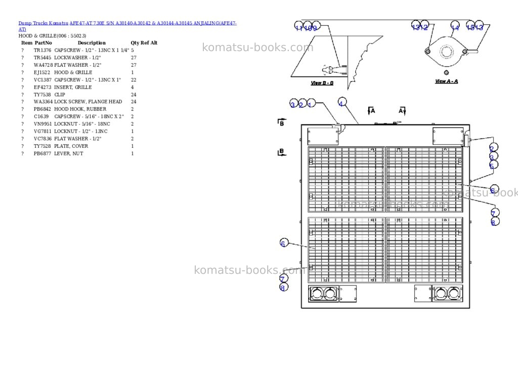 Komatsu afe47-at 730e s/n a30140-a30142 & a30144-a30145 anjialing Parts catalog cover Page 3 Komatsu afe47-at 730e s/n a30140-a30142 & a30144-a30145 anjialing Parts catalog cover Page 3