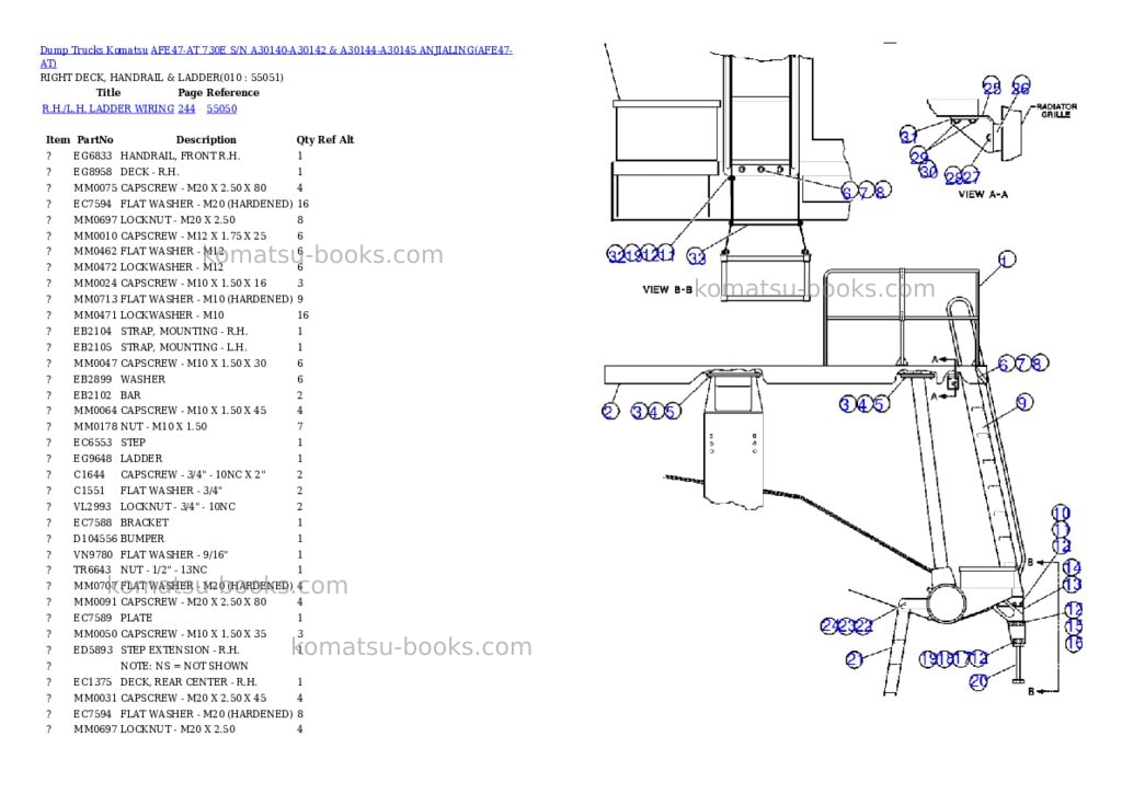Komatsu afe47-at 730e s/n a30140-a30142 & a30144-a30145 anjialing Parts catalog cover Page 5 Komatsu afe47-at 730e s/n a30140-a30142 & a30144-a30145 anjialing Parts catalog cover Page 5