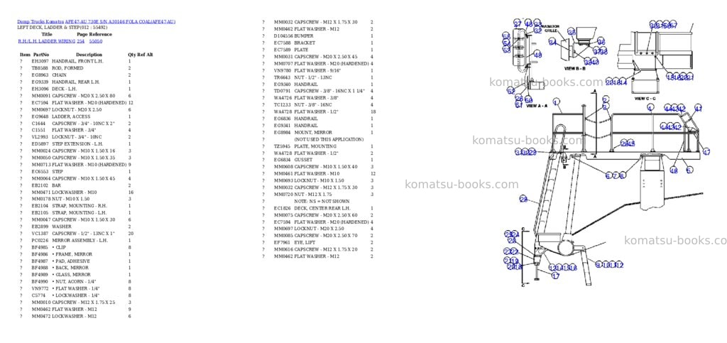 Komatsu afe47-au 730e s/n a30146 fola coal Parts catalog cover Page 6 Komatsu afe47-au 730e s/n a30146 fola coal Parts catalog cover Page 6