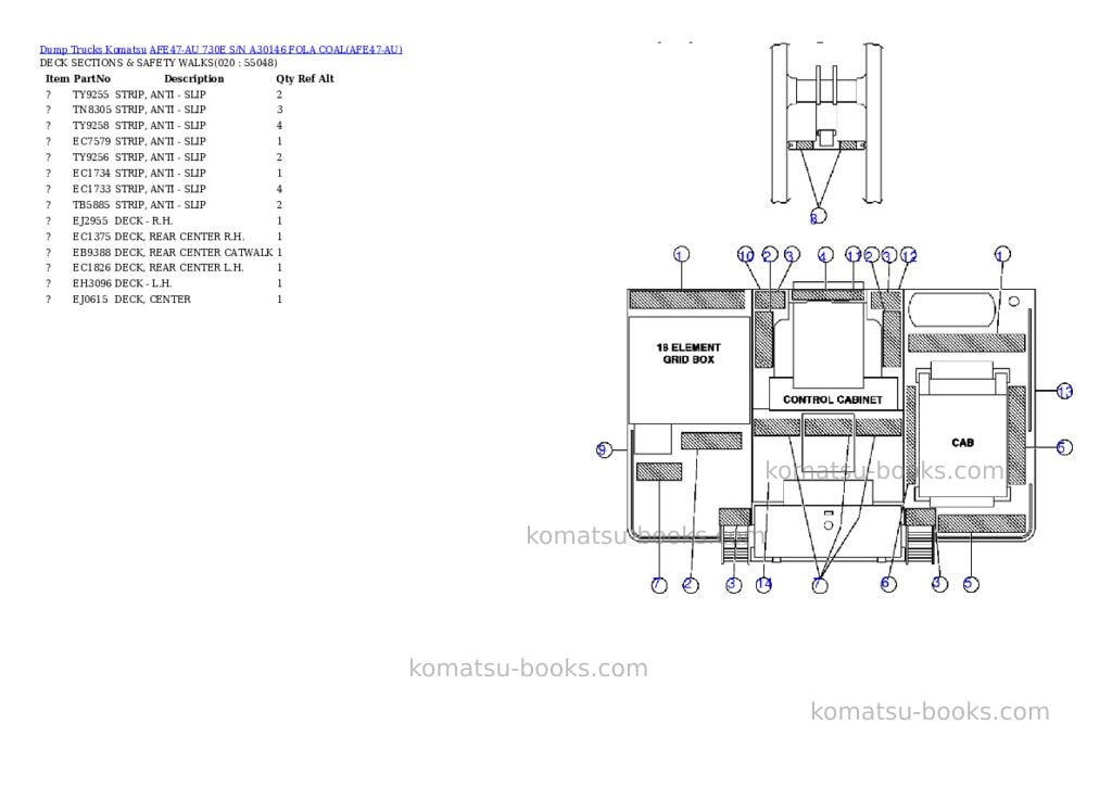 Komatsu afe47-au 730e s/n a30146 fola coal Parts catalog cover Page 9 Komatsu afe47-au 730e s/n a30146 fola coal Parts catalog cover Page 9