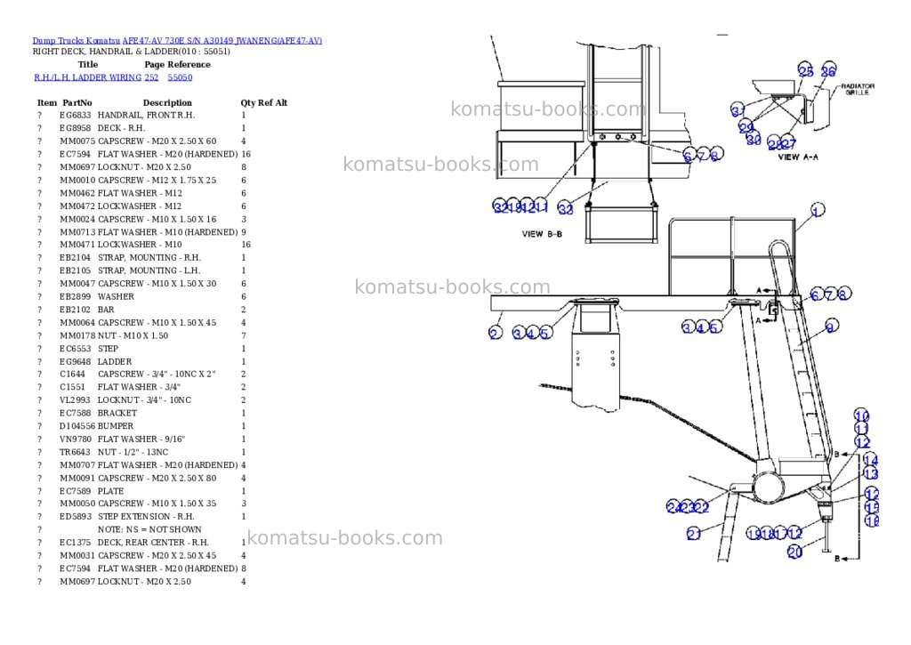 Komatsu afe47-av 730e s/n a30149 jwaneng Parts catalog cover Page 5 Komatsu afe47-av 730e s/n a30149 jwaneng Parts catalog cover Page 5