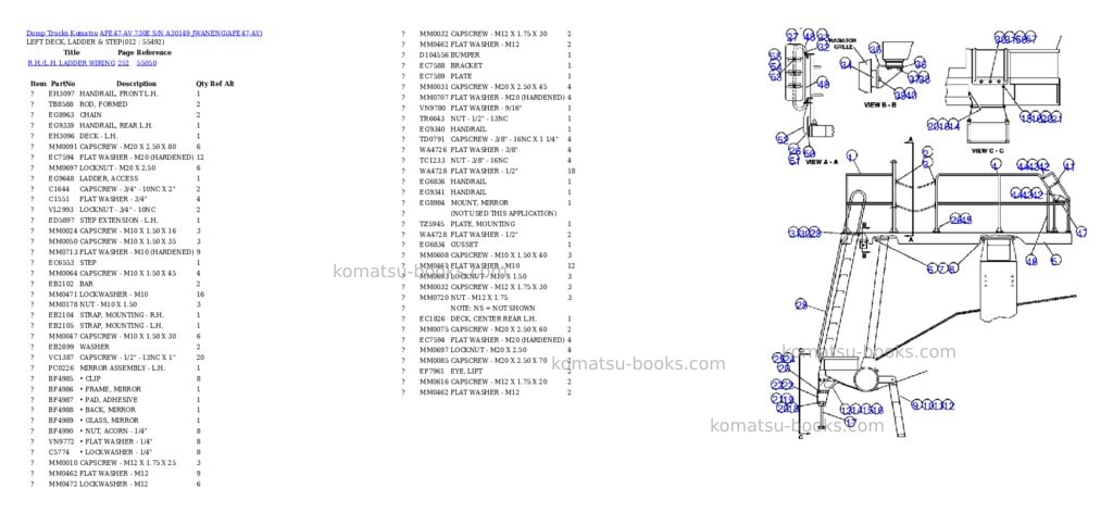 Komatsu afe47-av 730e s/n a30149 jwaneng Parts catalog cover Page 6 Komatsu afe47-av 730e s/n a30149 jwaneng Parts catalog cover Page 6