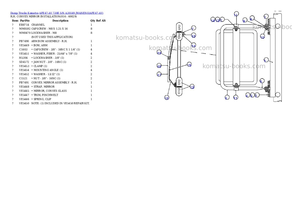 Komatsu afe47-av 730e s/n a30149 jwaneng Parts catalog cover Page 7 Komatsu afe47-av 730e s/n a30149 jwaneng Parts catalog cover Page 7