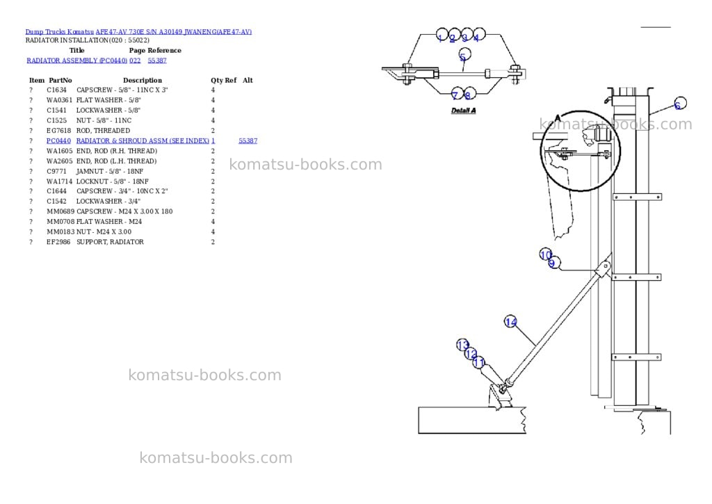 Komatsu afe47-av 730e s/n a30149 jwaneng Parts catalog cover Page 9 Komatsu afe47-av 730e s/n a30149 jwaneng Parts catalog cover Page 9