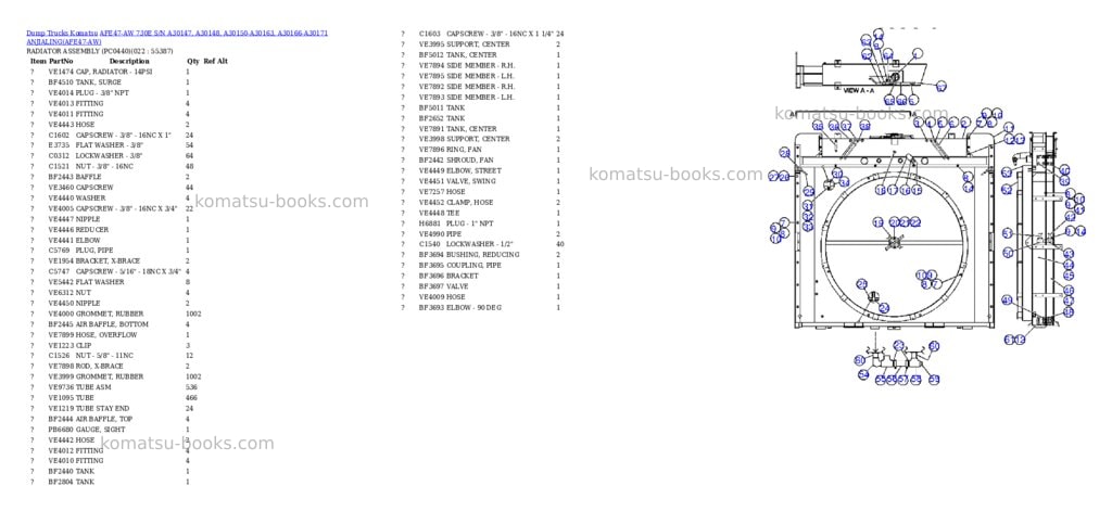 Komatsu afe47-aw 730e s/n a30147, a30148, a30150-a30163, a30166-a30171 anjialing Parts catalog cover Page 10 Komatsu afe47-aw 730e s/n a30147, a30148, a30150-a30163, a30166-a30171 anjialing Parts catalog cover Page 10