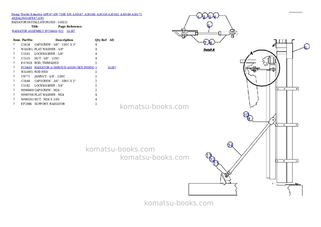 Komatsu afe47-aw 730e s/n a30147, a30148, a30150-a30163, a30166-a30171 anjialing Parts catalog cover Page 9 Komatsu afe47-aw 730e s/n a30147, a30148, a30150-a30163, a30166-a30171 anjialing Parts catalog cover Page 9