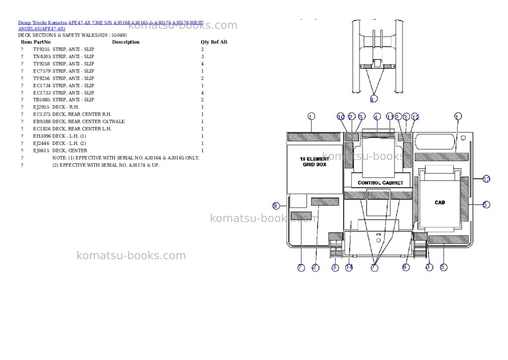 Komatsu afe47-ax 730e s/n a30164-a30165 & a30174-a30176 west angelas Parts catalog cover Page 9 Komatsu afe47-ax 730e s/n a30164-a30165 & a30174-a30176 west angelas Parts catalog cover Page 9