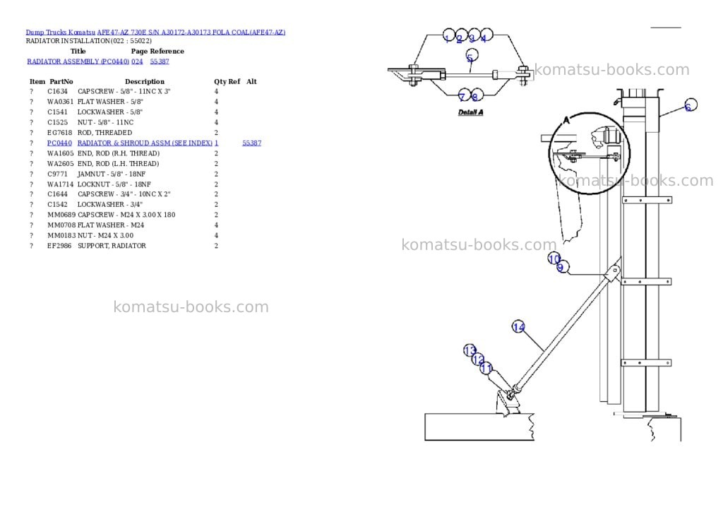 Komatsu afe47-az 730e s/n a30172-a30173 fola coal Parts catalog cover Page 10 Komatsu afe47-az 730e s/n a30172-a30173 fola coal Parts catalog cover Page 10