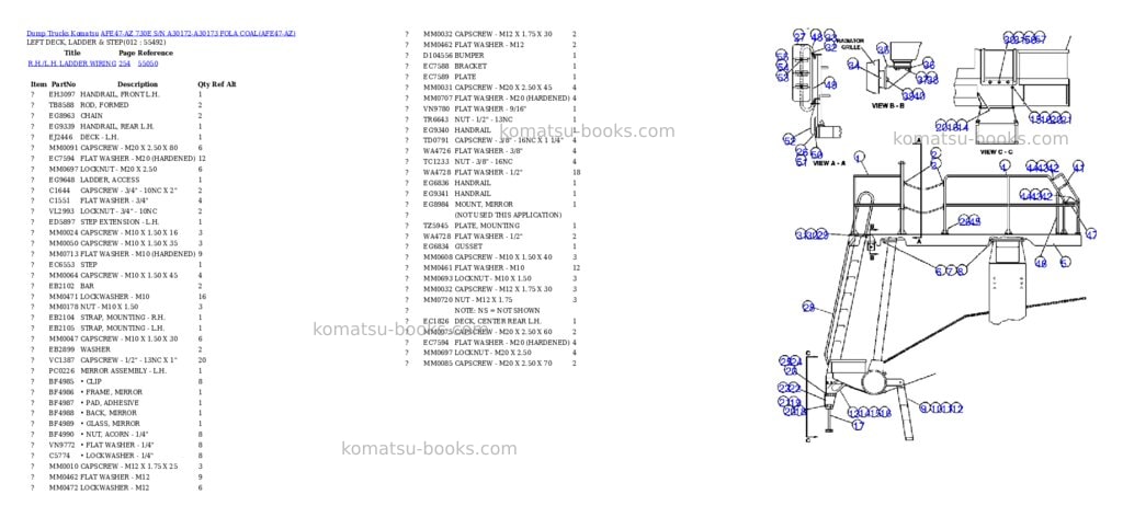 Komatsu afe47-az 730e s/n a30172-a30173 fola coal Parts catalog cover Page 6 Komatsu afe47-az 730e s/n a30172-a30173 fola coal Parts catalog cover Page 6