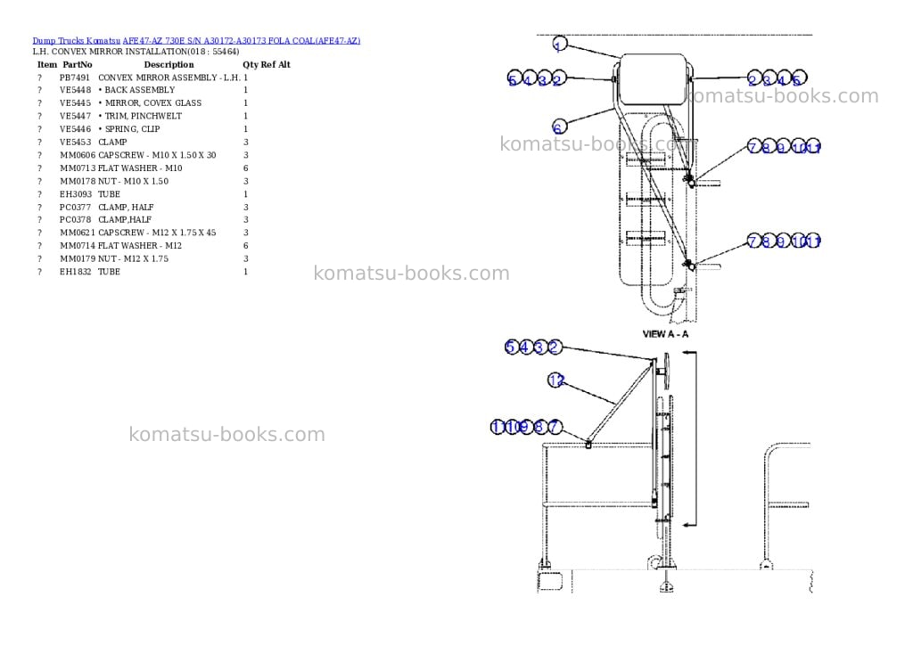Komatsu afe47-az 730e s/n a30172-a30173 fola coal Parts catalog cover Page 8 Komatsu afe47-az 730e s/n a30172-a30173 fola coal Parts catalog cover Page 8