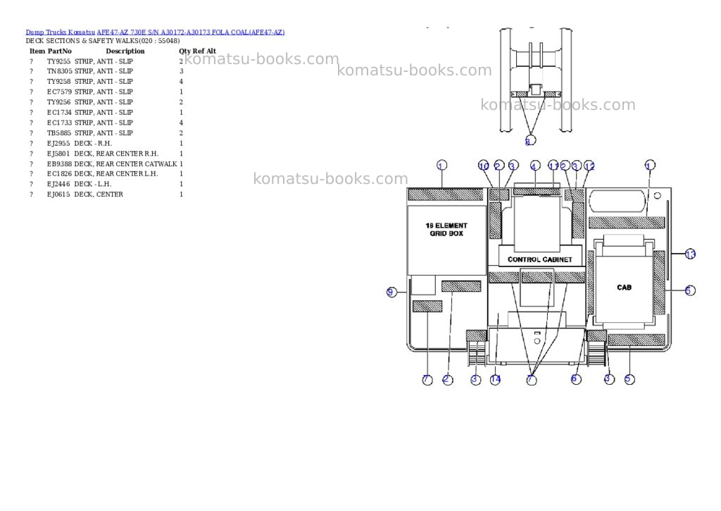 Komatsu afe47-az 730e s/n a30172-a30173 fola coal Parts catalog cover Page 9 Komatsu afe47-az 730e s/n a30172-a30173 fola coal Parts catalog cover Page 9