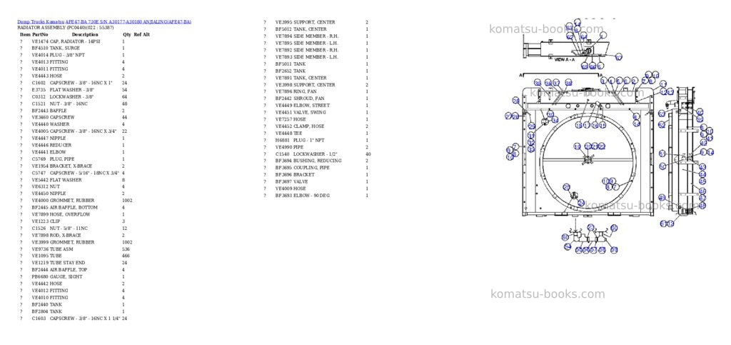 Komatsu afe47-ba 730e s/n a30177-a30180 anjialing Parts catalog cover Page 10 Komatsu afe47-ba 730e s/n a30177-a30180 anjialing Parts catalog cover Page 10