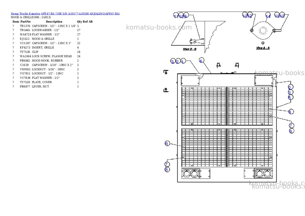 Komatsu afe47-ba 730e s/n a30177-a30180 anjialing Parts catalog cover Page 3 Komatsu afe47-ba 730e s/n a30177-a30180 anjialing Parts catalog cover Page 3