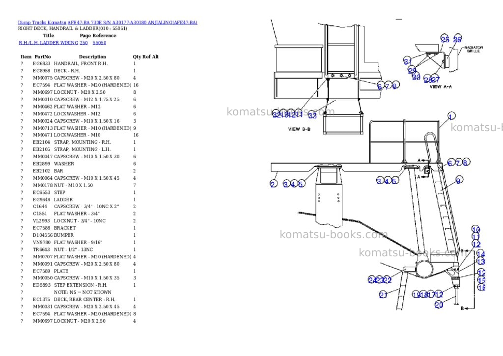 Komatsu afe47-ba 730e s/n a30177-a30180 anjialing Parts catalog cover Page 5 Komatsu afe47-ba 730e s/n a30177-a30180 anjialing Parts catalog cover Page 5