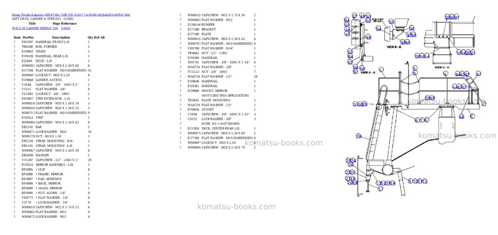 Komatsu afe47-ba 730e s/n a30177-a30180 anjialing Parts catalog cover Page 6 Komatsu afe47-ba 730e s/n a30177-a30180 anjialing Parts catalog cover Page 6