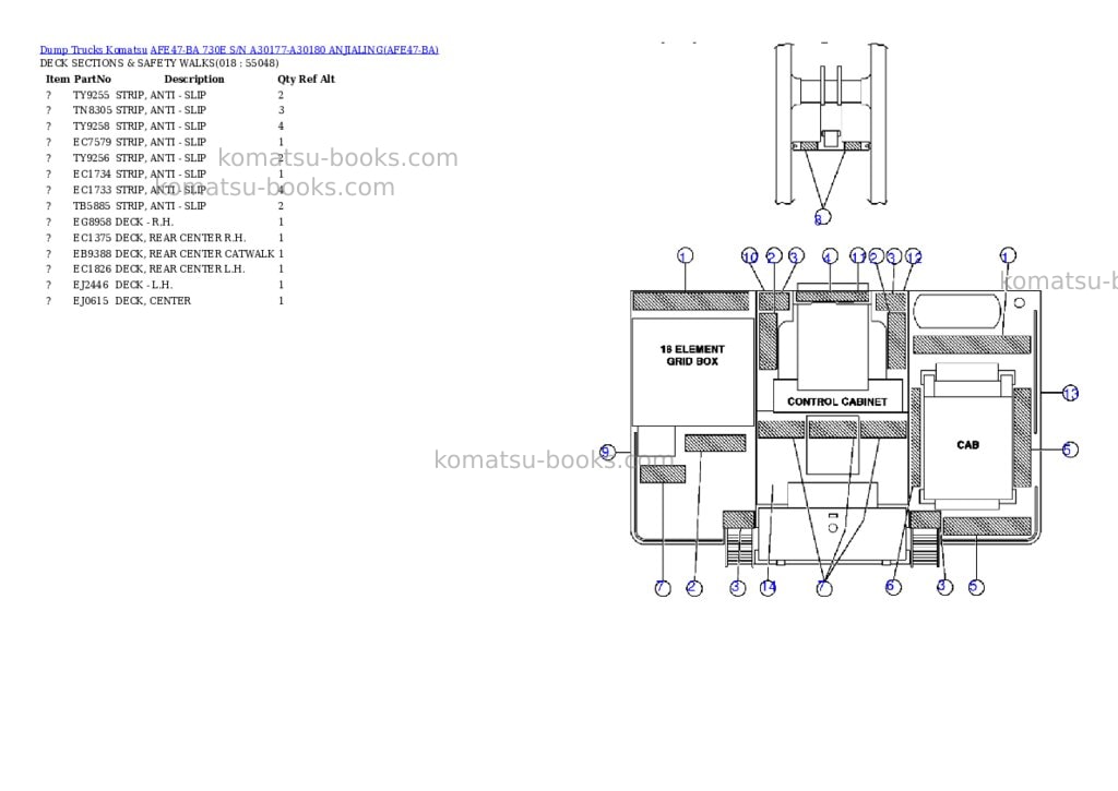 Komatsu afe47-ba 730e s/n a30177-a30180 anjialing Parts catalog cover Page 8 Komatsu afe47-ba 730e s/n a30177-a30180 anjialing Parts catalog cover Page 8
