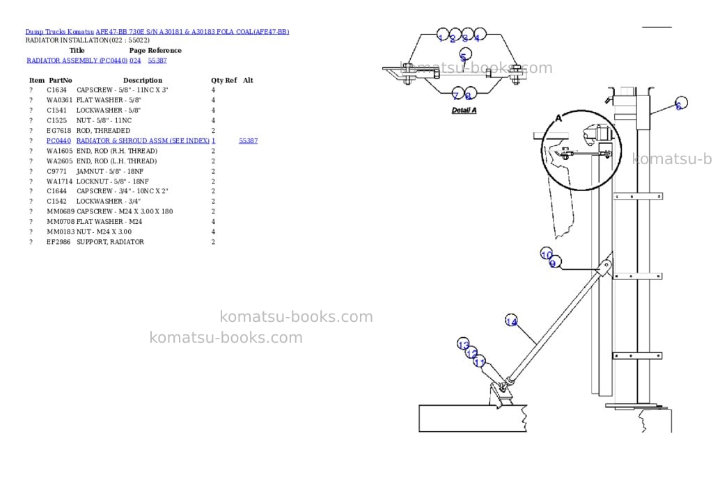 Komatsu afe47-bb 730e s/n a30181 & a30183 fola coal Parts catalog cover Page 10 Komatsu afe47-bb 730e s/n a30181 & a30183 fola coal Parts catalog cover Page 10
