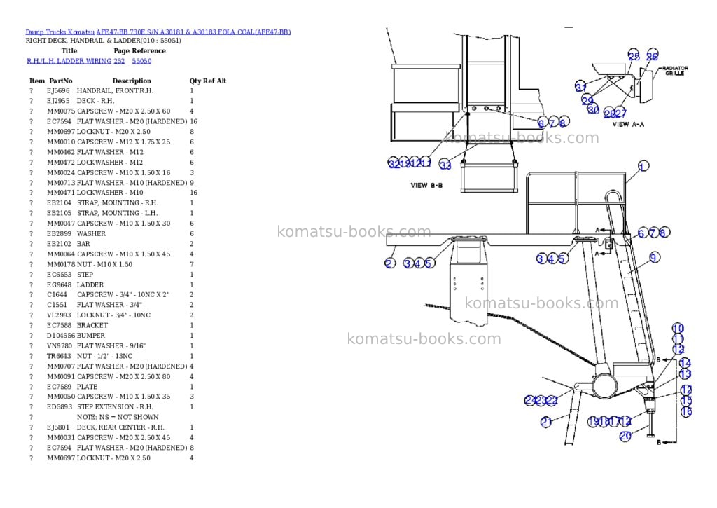Komatsu afe47-bb 730e s/n a30181 & a30183 fola coal Parts catalog cover Page 5 Komatsu afe47-bb 730e s/n a30181 & a30183 fola coal Parts catalog cover Page 5
