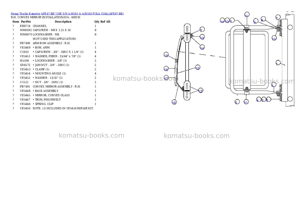 Komatsu afe47-bb 730e s/n a30181 & a30183 fola coal Parts catalog cover Page 7 Komatsu afe47-bb 730e s/n a30181 & a30183 fola coal Parts catalog cover Page 7