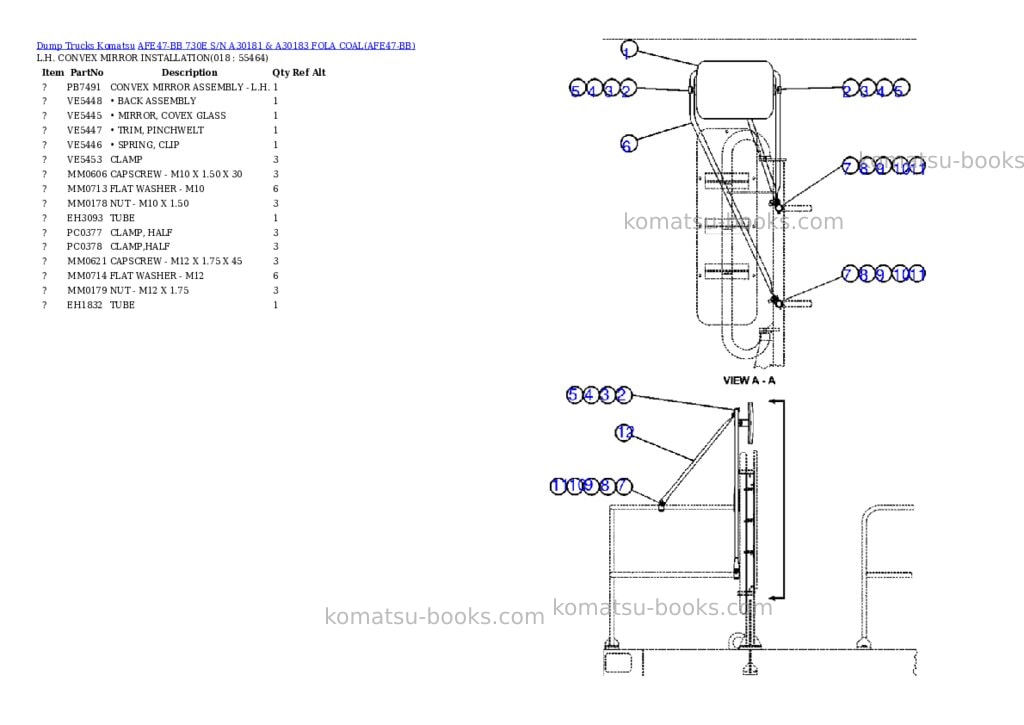 Komatsu afe47-bb 730e s/n a30181 & a30183 fola coal Parts catalog cover Page 8 Komatsu afe47-bb 730e s/n a30181 & a30183 fola coal Parts catalog cover Page 8