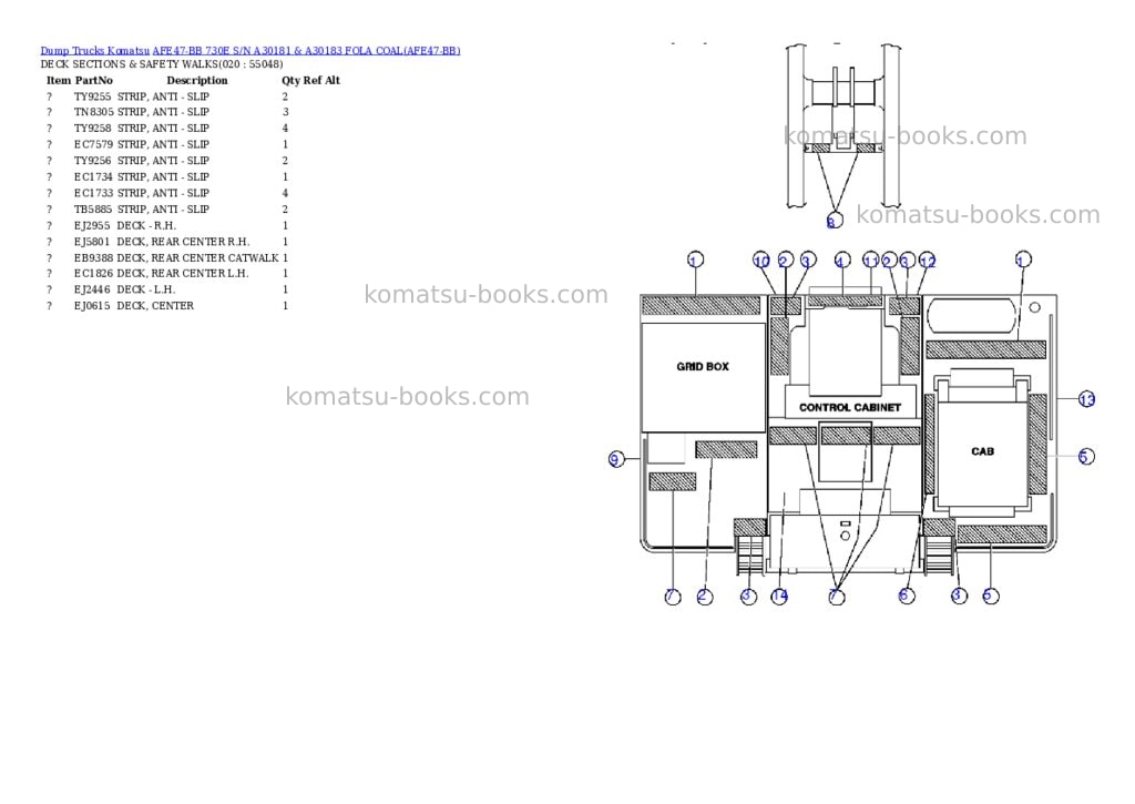 Komatsu afe47-bb 730e s/n a30181 & a30183 fola coal Parts catalog cover Page 9 Komatsu afe47-bb 730e s/n a30181 & a30183 fola coal Parts catalog cover Page 9
