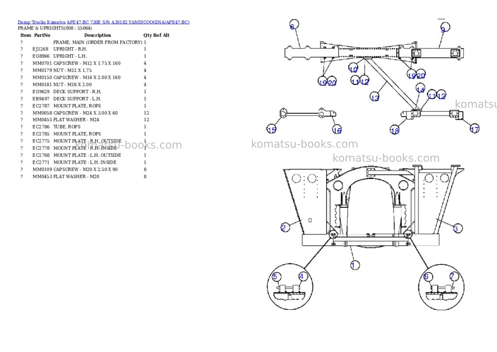 Komatsu afe47-bc 730e s/n a30182 yandicoogina Parts catalog cover Page 3