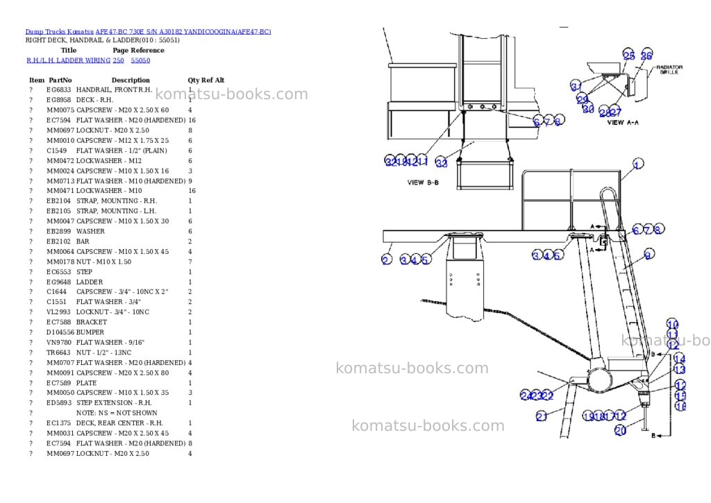 Komatsu afe47-bc 730e s/n a30182 yandicoogina Parts catalog cover Page 4