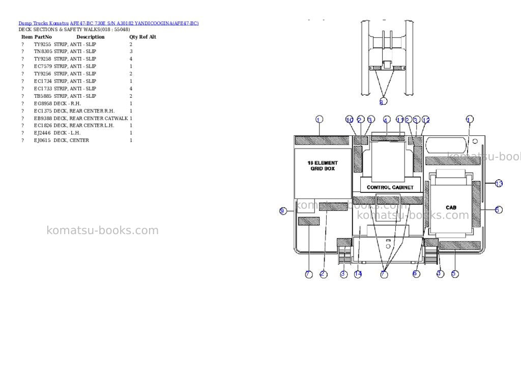 Komatsu afe47-bc 730e s/n a30182 yandicoogina Parts catalog cover Page 7