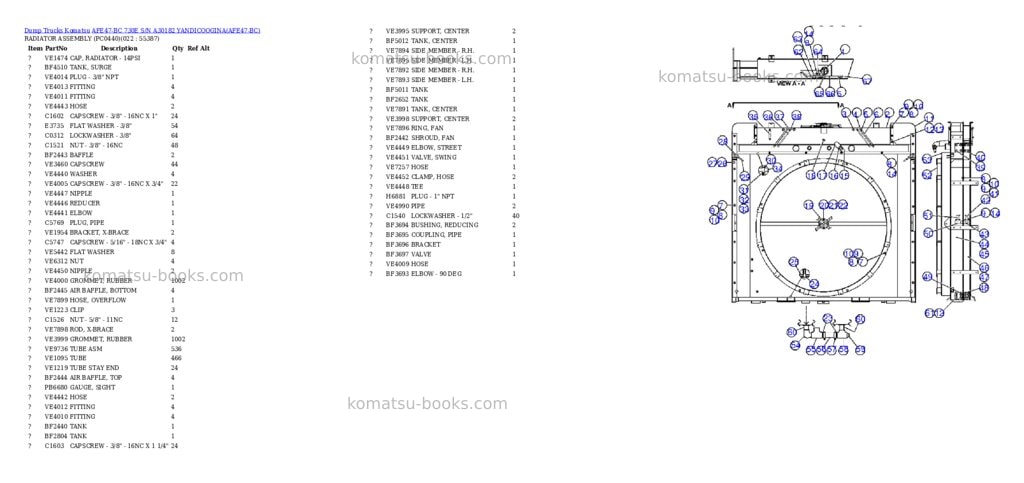 Komatsu afe47-bc 730e s/n a30182 yandicoogina Parts catalog cover Page 9