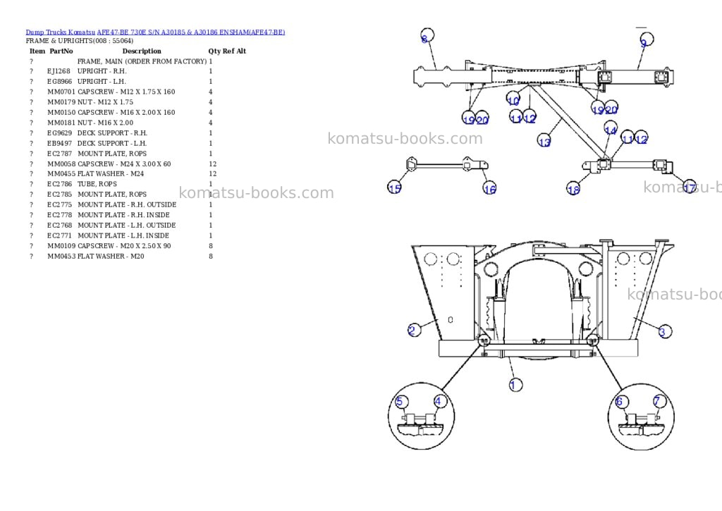 Komatsu afe47-be 730e s/n a30185 & a30186 ensham Parts catalog cover Page 4 Komatsu afe47-be 730e s/n a30185 & a30186 ensham Parts catalog cover Page 4