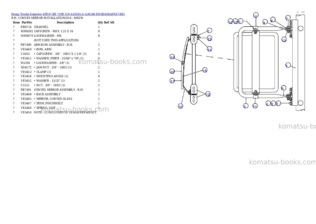 Komatsu afe47-be 730e s/n a30185 & a30186 ensham Parts catalog cover Page 7 Komatsu afe47-be 730e s/n a30185 & a30186 ensham Parts catalog cover Page 7