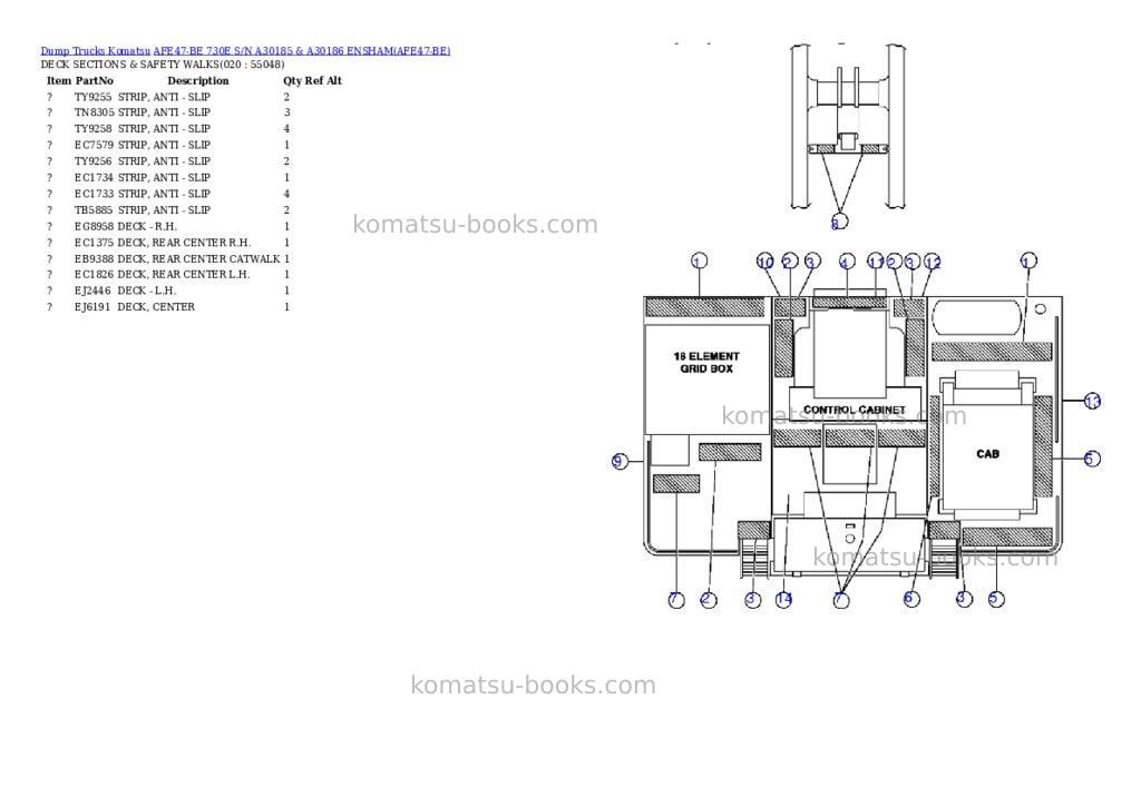 Komatsu afe47-be 730e s/n a30185 & a30186 ensham Parts catalog cover Page 9 Komatsu afe47-be 730e s/n a30185 & a30186 ensham Parts catalog cover Page 9