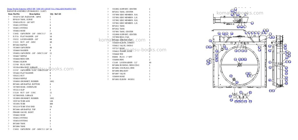 Komatsu afe47-bf 730e s/n a30187 n.a. palladium Parts catalog cover Page 10 Komatsu afe47-bf 730e s/n a30187 n.a. palladium Parts catalog cover Page 10