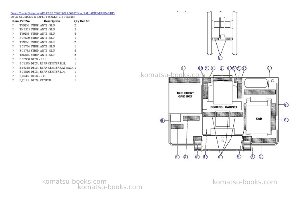 Komatsu afe47-bf 730e s/n a30187 n.a. palladium Parts catalog cover Page 8 Komatsu afe47-bf 730e s/n a30187 n.a. palladium Parts catalog cover Page 8