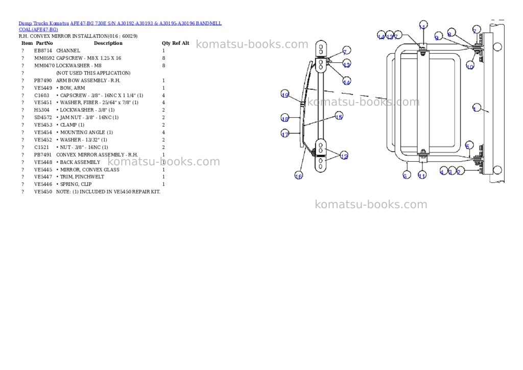 Komatsu afe47-bg 730e s/n a30192-a30193 & a30195-a30196 bandmill coal Parts catalog cover Page 2 Komatsu afe47-bg 730e s/n a30192-a30193 & a30195-a30196 bandmill coal Parts catalog cover Page 2